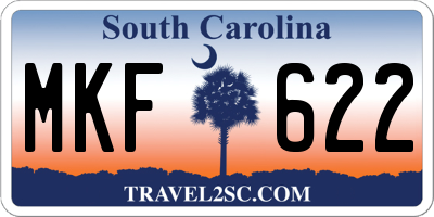 SC license plate MKF622