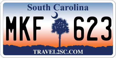 SC license plate MKF623