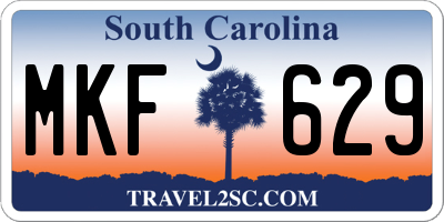 SC license plate MKF629
