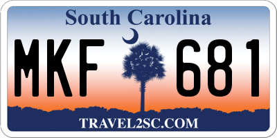 SC license plate MKF681
