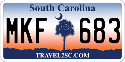 SC license plate MKF683