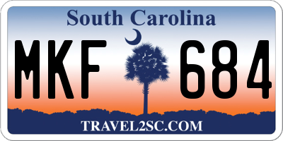 SC license plate MKF684
