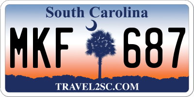 SC license plate MKF687
