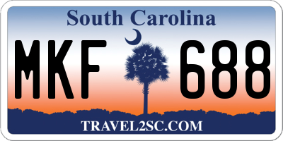 SC license plate MKF688