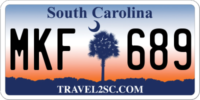 SC license plate MKF689
