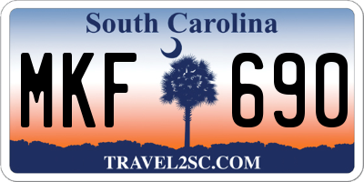 SC license plate MKF690