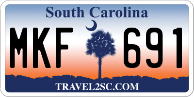 SC license plate MKF691