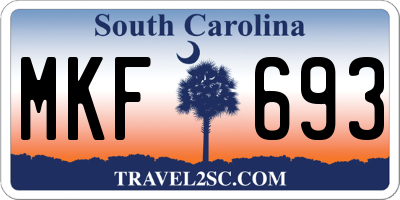 SC license plate MKF693