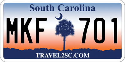 SC license plate MKF701