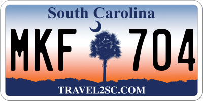 SC license plate MKF704