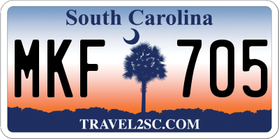 SC license plate MKF705