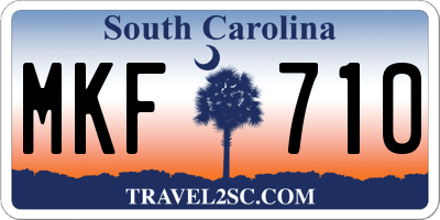 SC license plate MKF710