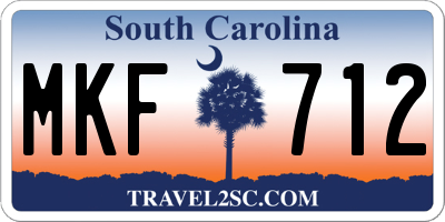 SC license plate MKF712