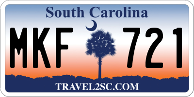 SC license plate MKF721