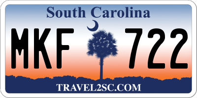 SC license plate MKF722