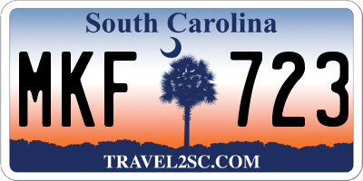 SC license plate MKF723