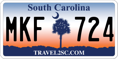 SC license plate MKF724