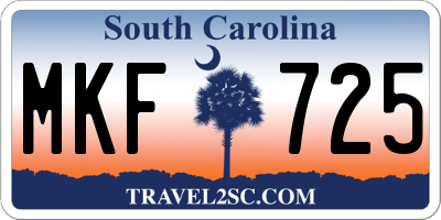 SC license plate MKF725