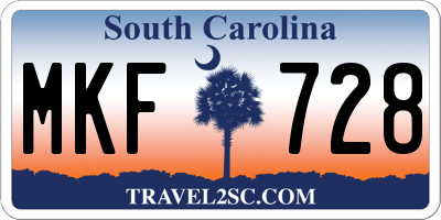 SC license plate MKF728