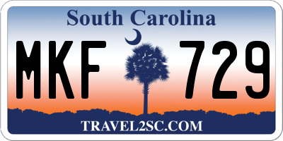 SC license plate MKF729
