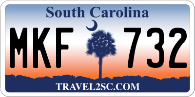 SC license plate MKF732
