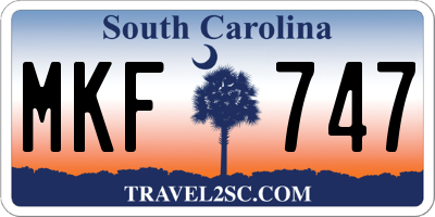 SC license plate MKF747