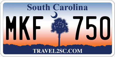 SC license plate MKF750