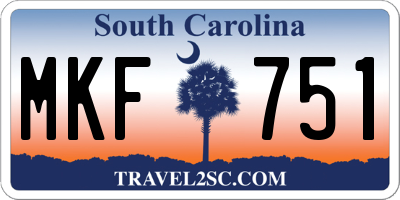 SC license plate MKF751