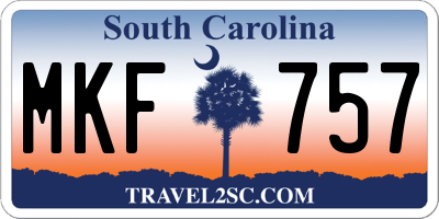 SC license plate MKF757
