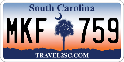 SC license plate MKF759