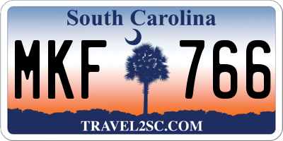 SC license plate MKF766