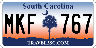 SC license plate MKF767