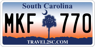 SC license plate MKF770