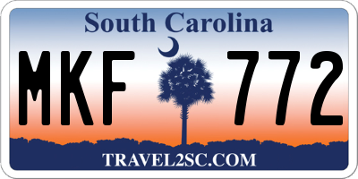 SC license plate MKF772