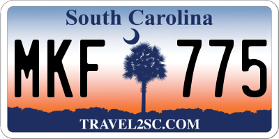 SC license plate MKF775