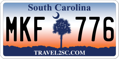 SC license plate MKF776