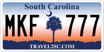 SC license plate MKF777
