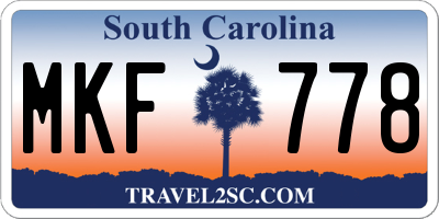 SC license plate MKF778