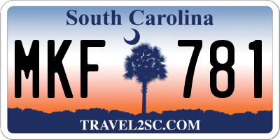 SC license plate MKF781