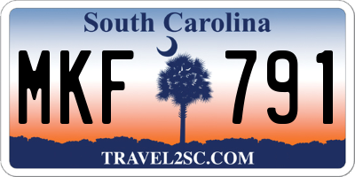 SC license plate MKF791