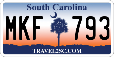 SC license plate MKF793
