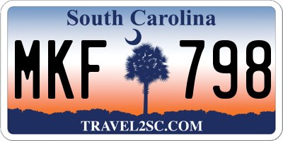 SC license plate MKF798