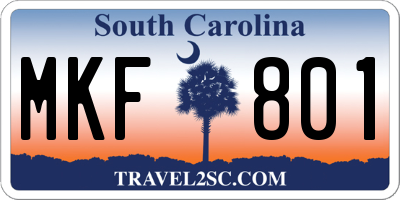 SC license plate MKF801