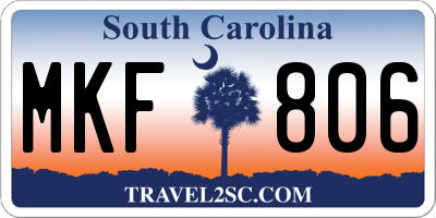 SC license plate MKF806