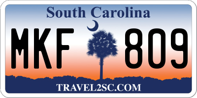 SC license plate MKF809