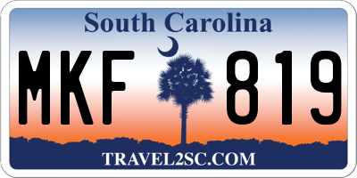 SC license plate MKF819