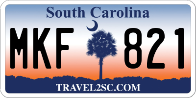 SC license plate MKF821