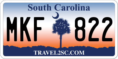 SC license plate MKF822