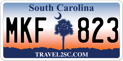 SC license plate MKF823