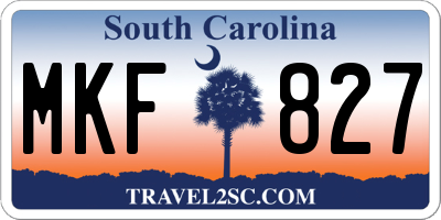 SC license plate MKF827